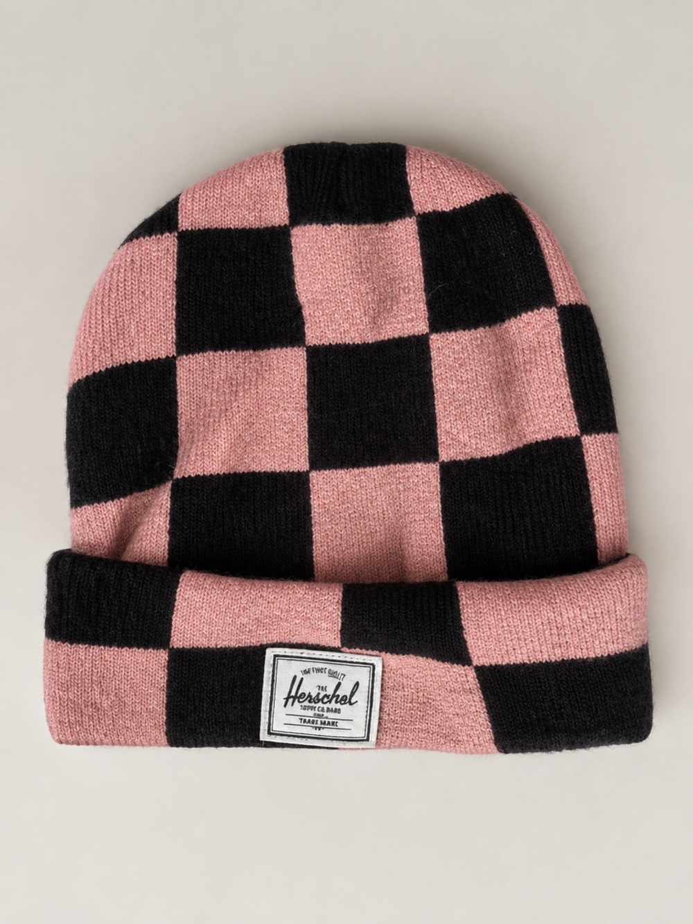 Herschel Supply Company Pink & Black Checker Kids Beanie